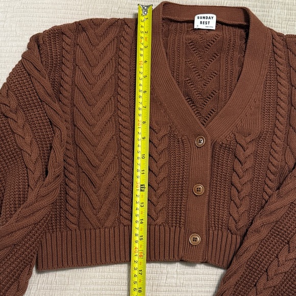 Sunday Best Cooper Cardigan - Cable Knit Cropped - Picture 4 of 7